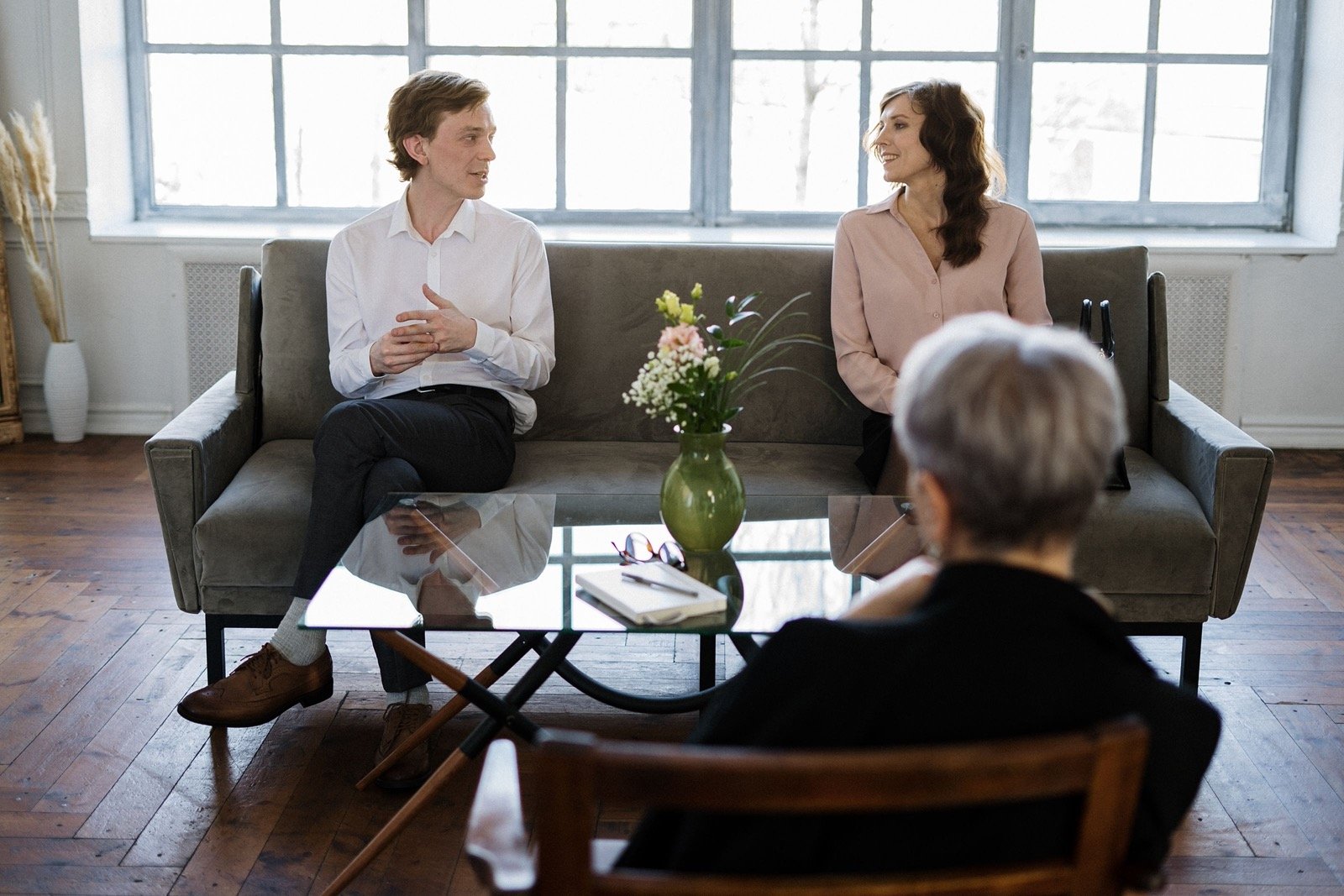 Family discussing health insurance options with an advisor